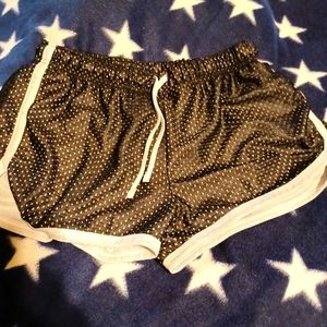 Large stretchy workout shorts black and white